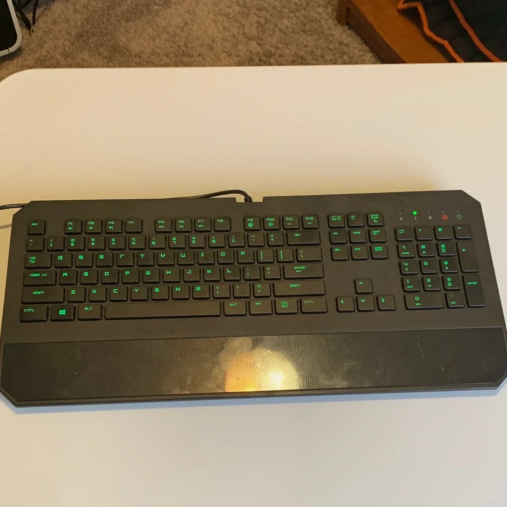 Wired Black Gaming Keyboard with Green Backlight